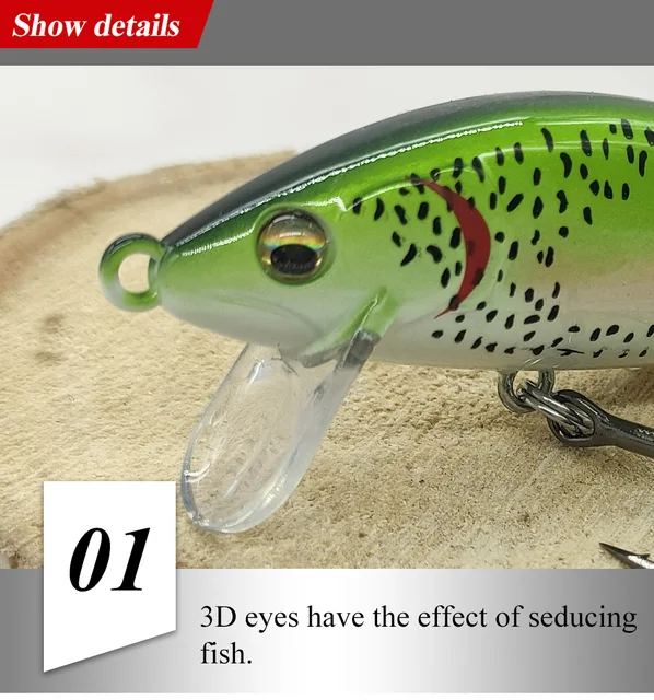 BASSKING 75mm 10g Sinking Minnow Bait Fishing Lure Pesca