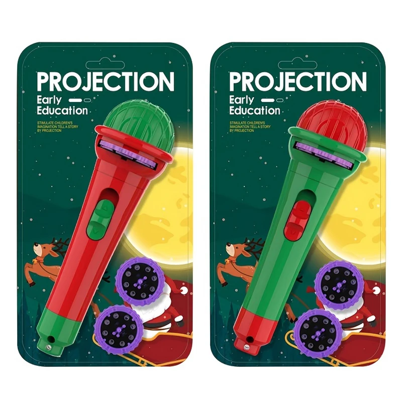 Children's Early Education Projection Flashlight &ndash; Baby Educational Toy with Santa Claus Glow Patterns, Christmas Gift Includes