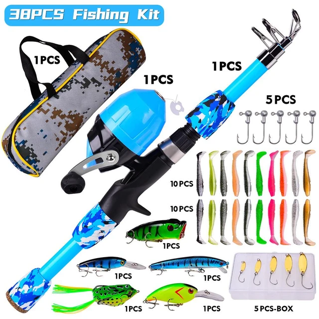 Kids Fishing Pole Telescopic Rod Reel Combo With Carry Bag Fishing  Accessories With Spincast Fishing Box For Youth Girls Boys - AliExpress