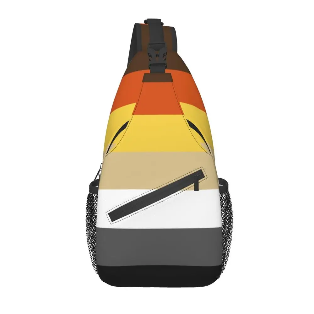

Casual Solid Bear Pride Flag Sling Crossbody Backpack Men Gay LGBT GLBT Shoulder Chest Bags for Hiking
