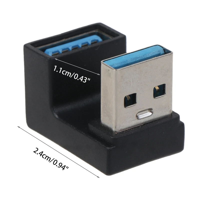 USB A 타입 to A 타입 어댑터, 상하 앵글 USB 3.0 어댑터, 수-암 익스텐션, 180 도, 5Gbps 노트북 PC