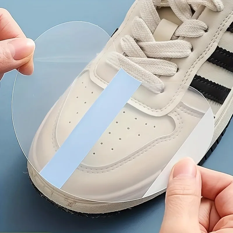 30/90Pcs Shoe Toe Rain Stickers Clear Films Shoe Head Stain Removal Wear Resistant Dirt Resistant Waterproof Shoe Stickers
