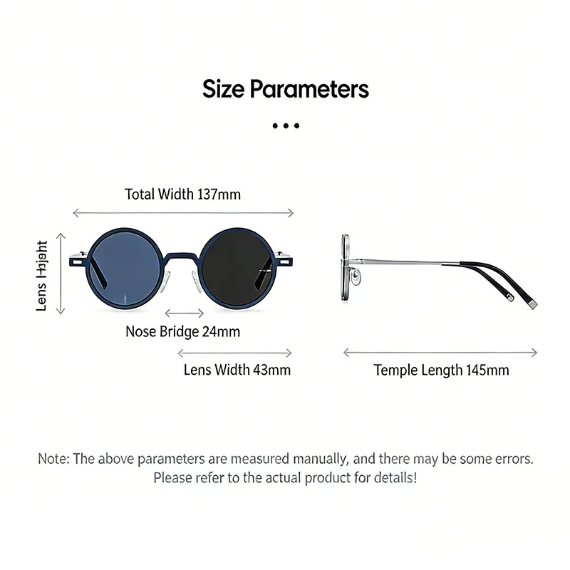 Vintage Runde Magnetische Clip-On Sonnenbrille Einstellbare Helligkeit Rotierende Polarisierte Kurzsichtigkeits-Brille Optische Korrekturbrillen – Detail 6