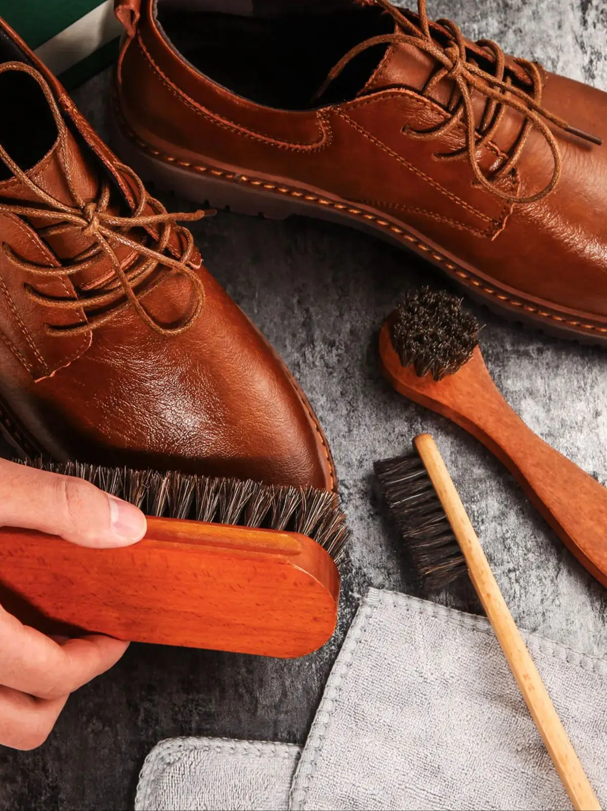 Soft horsehair leather cleaning brush for Car interior details Cleaning car cleaning brush