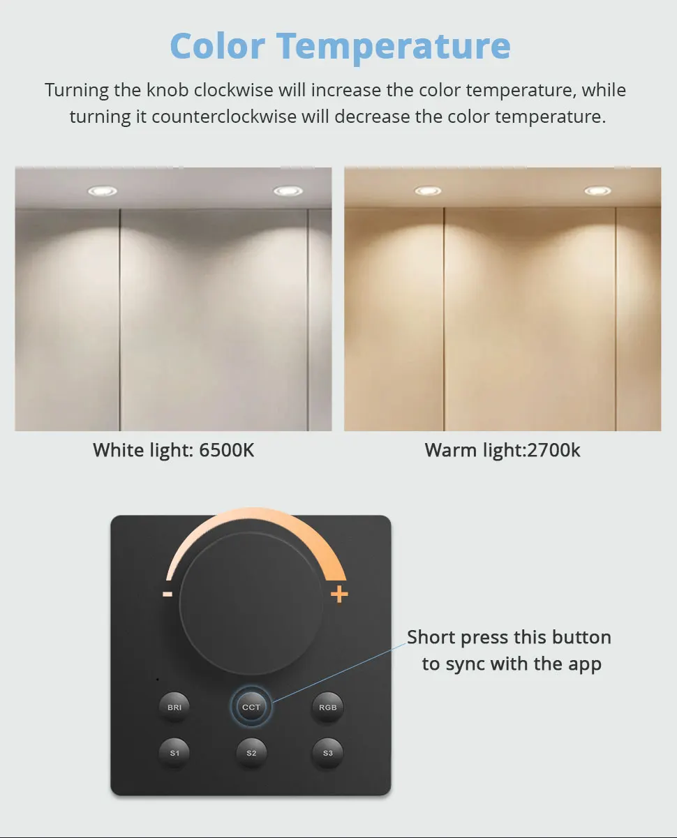 Zemismart Micro Intelligent Knob Switch Wireless Dimmer Rotary Control Matter Wi