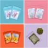 50pcs pack Mylar Bags Laser Color Plastic Packaging Mini Pouch Resealable ZipLock Smell Proof Coffee Herb Powder 2