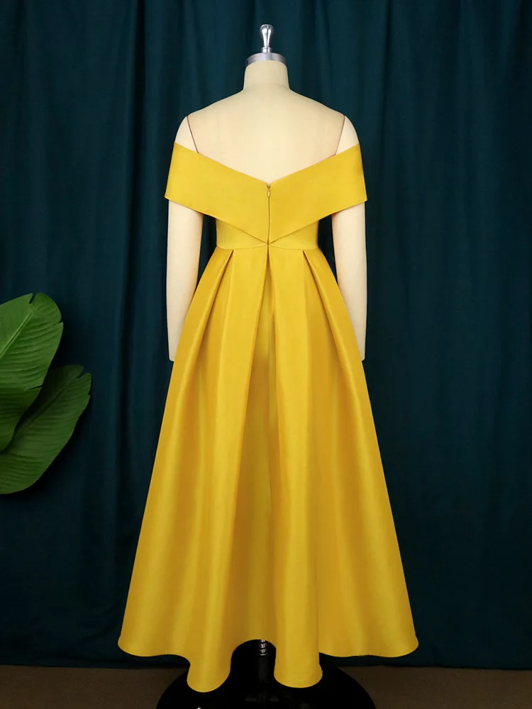 Plus Size Women Party Dress Bow Off Shoulder Evening Dress 2022 Summer Lady Casual Robe Female Club Outfits Birthday Clothes