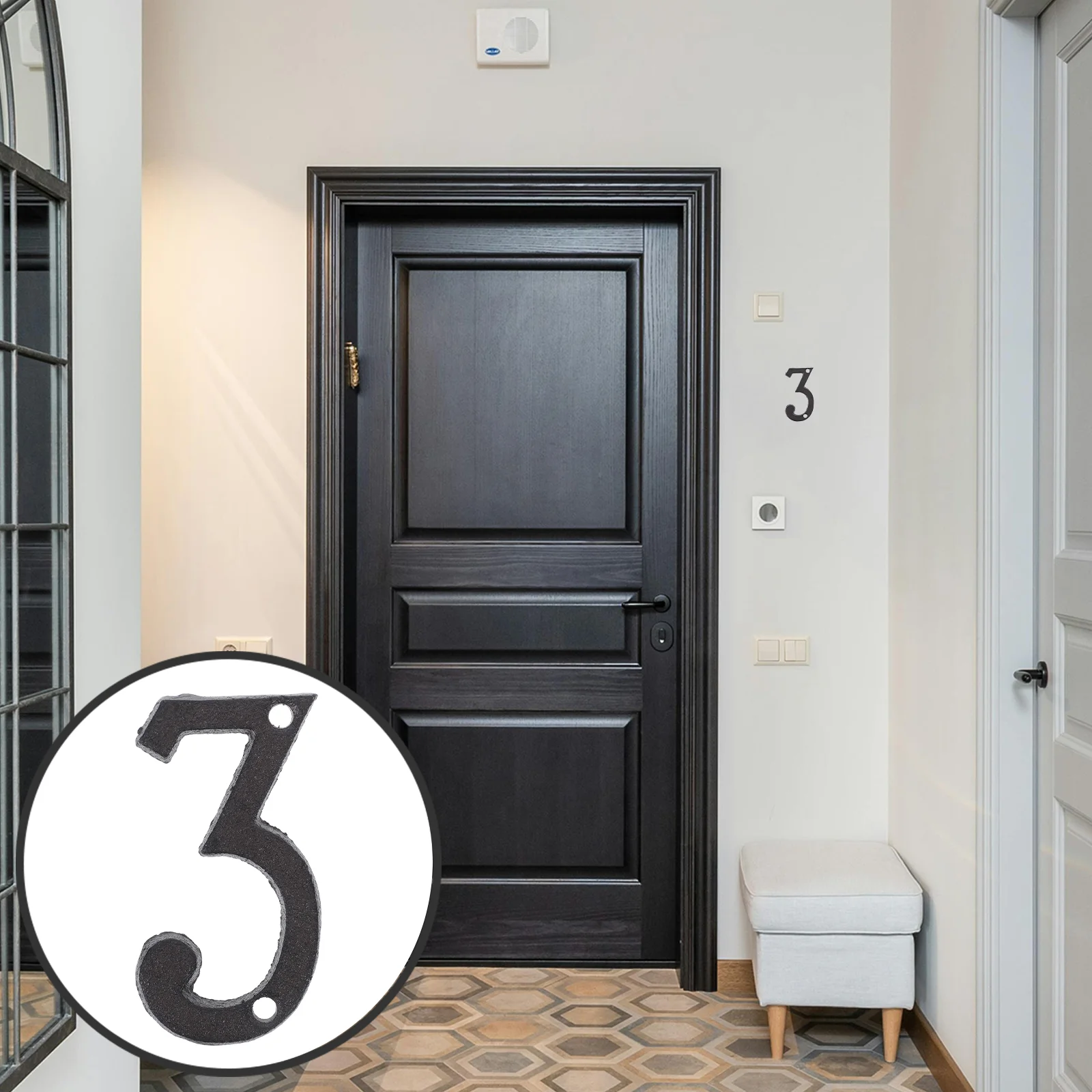 Cast Iron Numerals House Address Numbers Door Mailbox Flag Replacement Post Versatile Metal for outside Modern Home