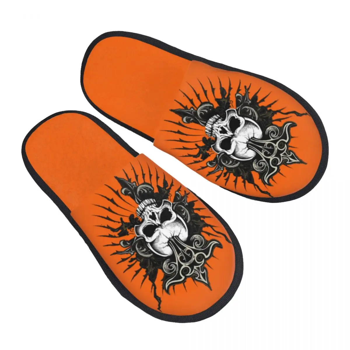 

Black Skull Head-1 Men Women Furry slippers fashion Home slippers