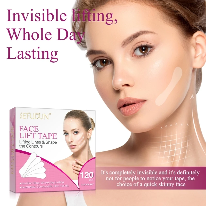 Y1UF 120pcs 페이스 리프트 테이프 페이스 리프트 테이프 보이지 않는 페이스 리프트 테이프 얼굴 보이지 않는 페이스 리프팅 테이프 인스턴트 메이크업