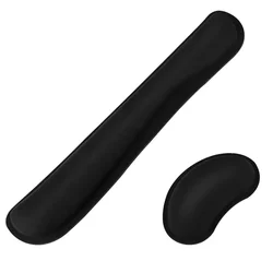 Ergonomic Memory Foam Non-Slip Mouse Pad and Keyboard Wrist Rest for Office Comfort (Wrist set)