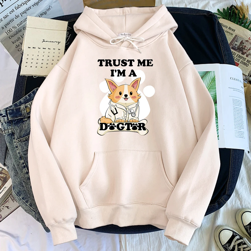 

Толстовка Trust Me с принтом «Я маленькая собака», Мужская кавайная Толстовка Оверсайз с круглым вырезом, мужские и женские осенние универсальные толстовки