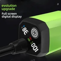 ฝักบัวพกพาสำหรับตั้งแคมป์ 6000mAh ปั๊มไฟฟ้าแบบชาร์จได้ พร้อมจอแสดงผล LED อัจฉริยะ และหัวฝักบัว 4