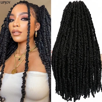 18 Inch Pre-twisted Passion Twist Crochet Hair Synthetic Pre-looped Curly Braiding Hair Extension For Black Women Bohemian Style 1