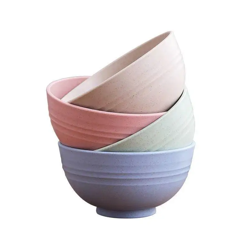 Children's Bowl Sustainable Wheat Straw Tableware Kids And Family Ramen Soup Breakfast Cereal Salad Food Container Bowls Sets