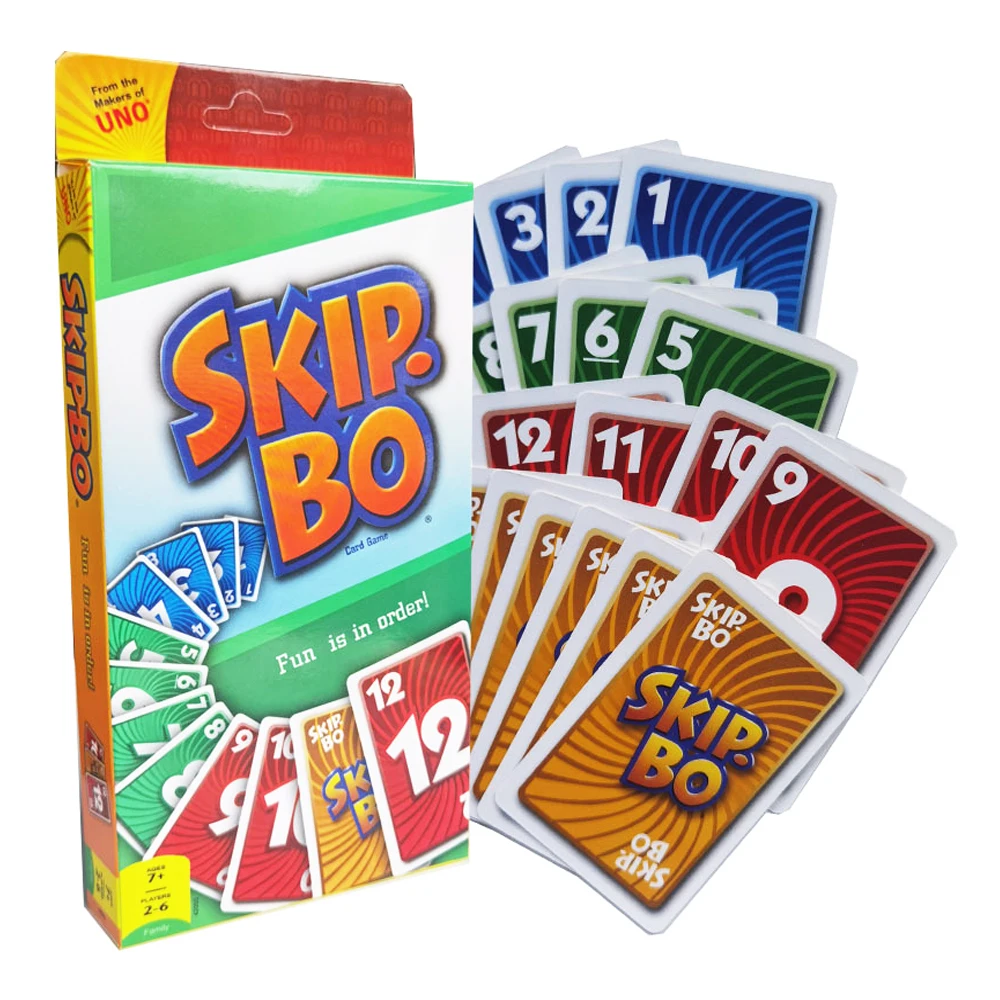 Mattel Games UNO:SKIP BO Card Game Multiplayer UNO Card Game Family Party Games Toys Kids Christmas Toy Gift collectible card game toy