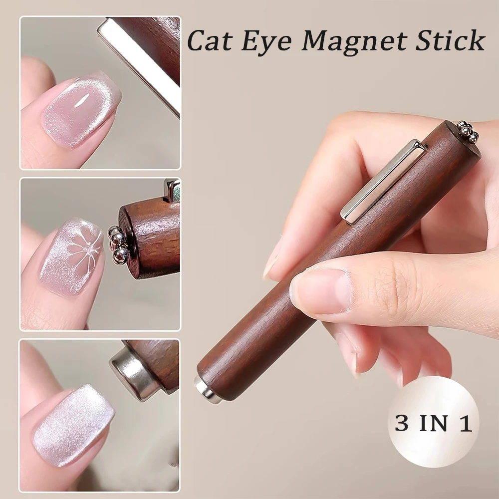 Magnet Stick 3-IN-1 Strong For 3D Magnetic Cat Eye Gel Exploding sparks Pattern Multi-functional UV Gel Nail Magnet Stick