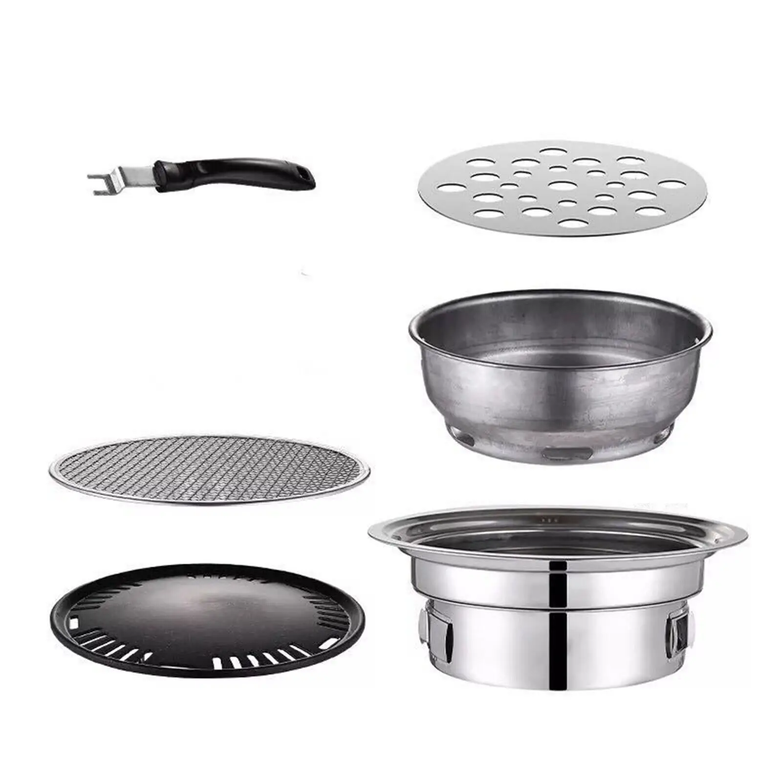 Japanese Korean Stainless Steel Hibachi BBQ Grill Cooker Portable Outdoor & Indoor Barbecue Stove