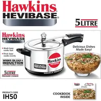 H56 Hevibase Induction Compatible Aluminum Pressure Cooker, 5-Liter,SILVER 2