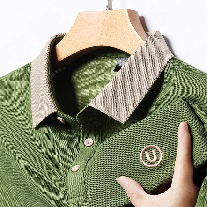 2026 Herren Neues Besticktes Baumwoll-Business-Freizeit Kurzarm-POLO-Shirt Modisches Kurzarm-Oberteil Komfortabel und Atmungsaktiv – Detail 4