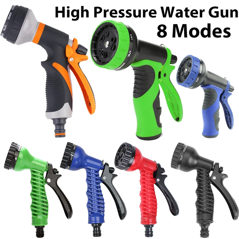 New High Pressure Water Gun 8 Mode Spray Gun Car Washer Hose Spray Bottle Garden Watering Sprinkler Sprinkler Cleaning Water Gun