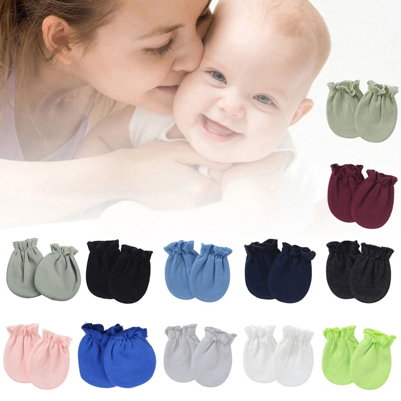 Infant Boy Girl Handguard Gloves Hand Socks Newborn PROTECTION Face Scratch Solid Color No Scratch Mitt