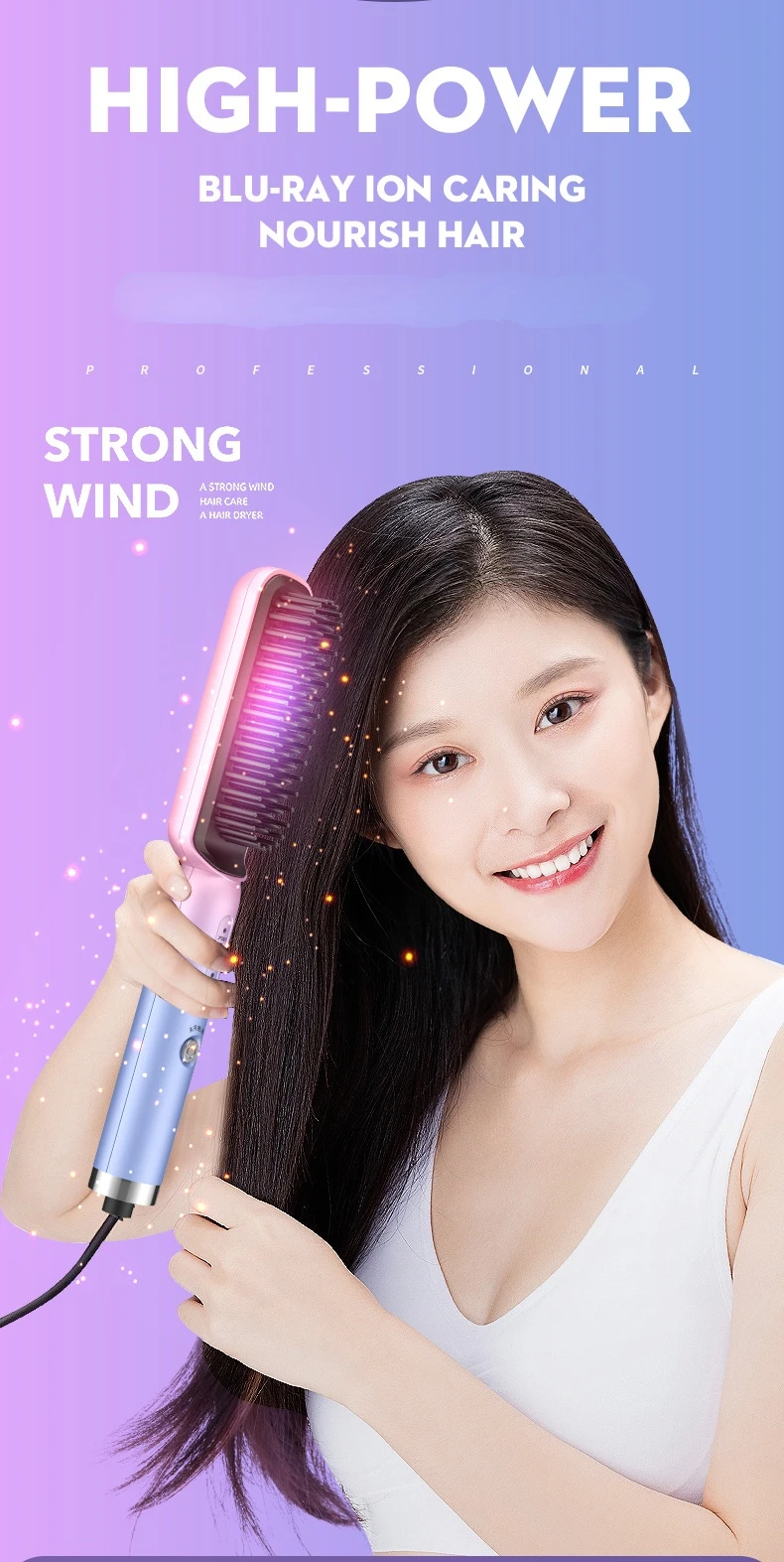 Twoinone Straight Hair Comb, Straight Dry And Wet Dualuse Hair