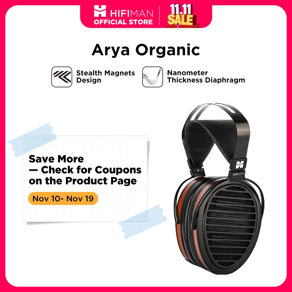 HIFIMAN Arya Organic Full-Size Over-Ear Open-Back Planar Magnetic