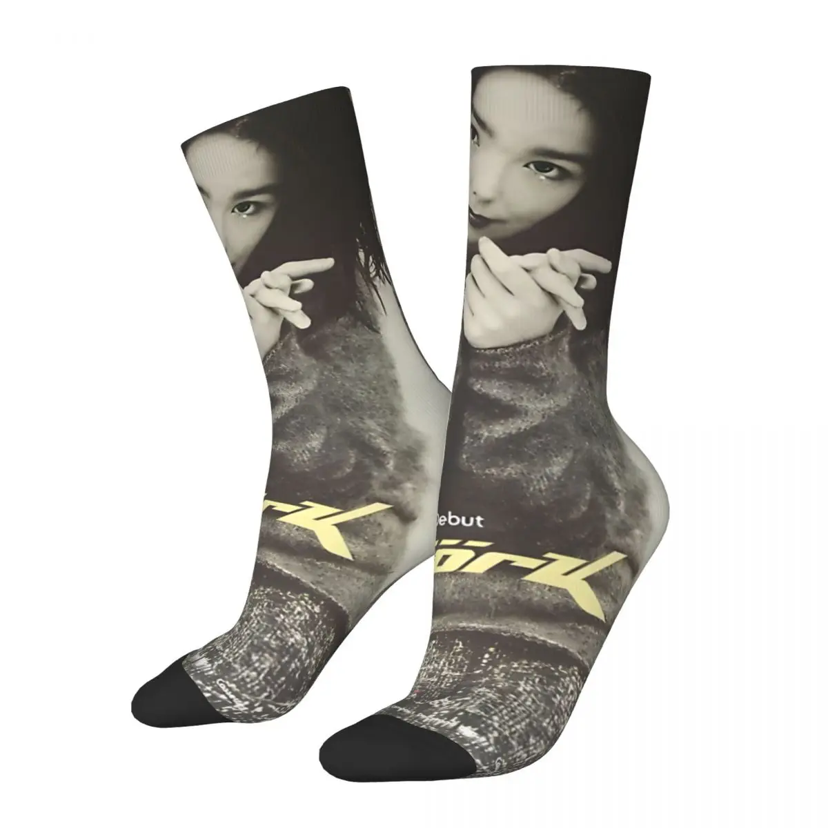 

Hip Hop Vintage Sticker Crazy Men's compression Socks Unisex B-Bjork Street Style Seamless Printed Funny Novelty Happy Boys Gift