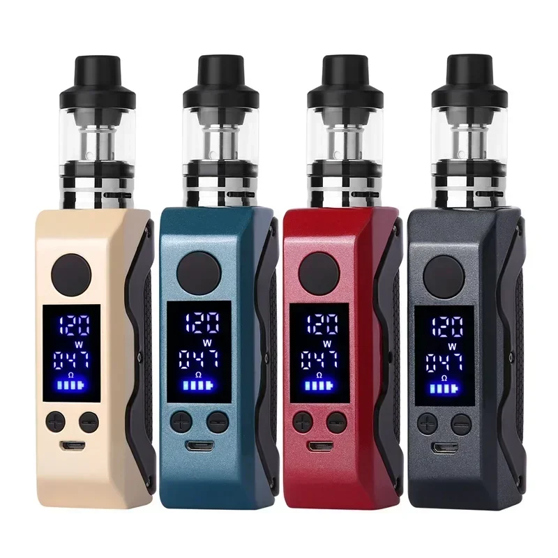 

120W Vape Box Mod Electronic Cigarette Kit 2000mah Battery Adjustable Voltage 2.5ml Atomizer Tank E Cig Vaporizer Vape Pen Vaper