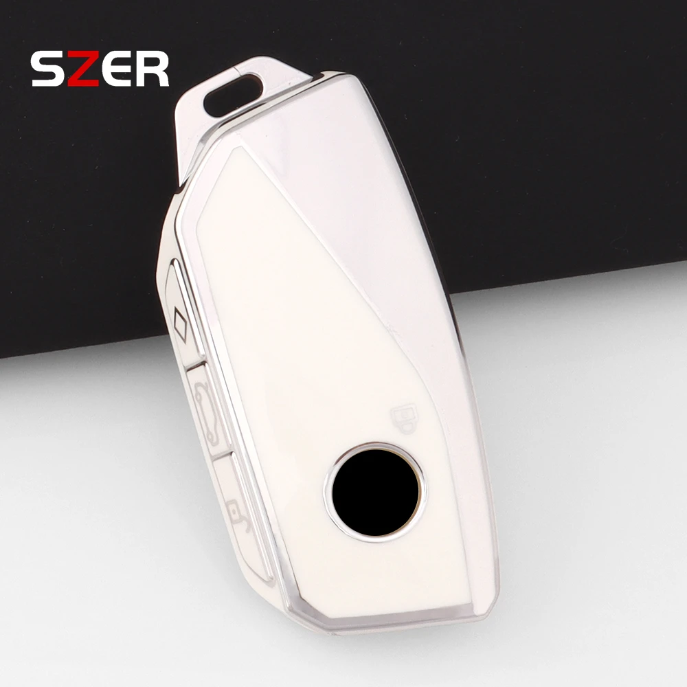 Premium TPU Car Key Case Cover with Keychain - Enhanced Protection