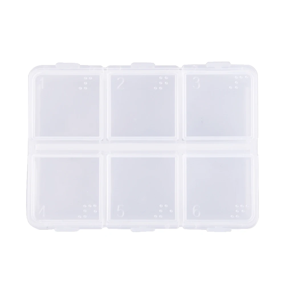 6 Cells Braille Pill Case Portable Pill Case Weekly Medicine Pill Box Braille Divider Drug Container for Carry Medicine Vitamin
