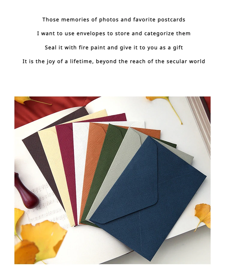 Description Picture 3 of itemNew 10pcs/pack Retro Hemp Texture Western Envelopes for Wedding Party Invitation Greeting Cards Gift Envelopes Customized