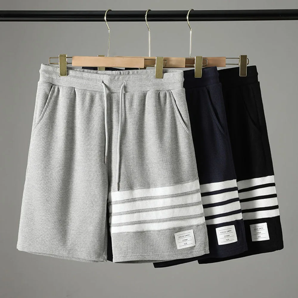 

2024 Summer New Fashion Striped Trendy Loose Casual Pants Sports Exercise Running Large Size Versatile Shorts for Men