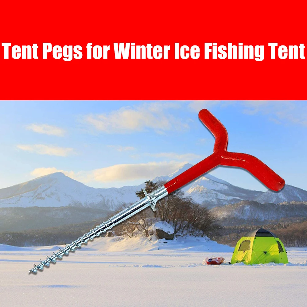 Ice Screw Tent Spiral Peg Drill Ice Snow Camping Fishing Drilling Tool