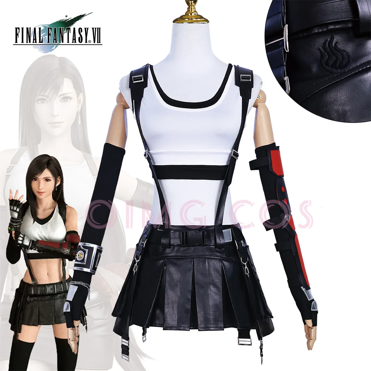 Tifa Lockhart Cosplay Costume Set for Women