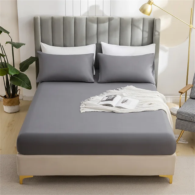Set di lenzuola spazzolate in tinta unita Ultra-morbido, lenzuolo con angoli e federa, letto matrimoniale singolo, lavabile in lavatrice ipoallergenico 2