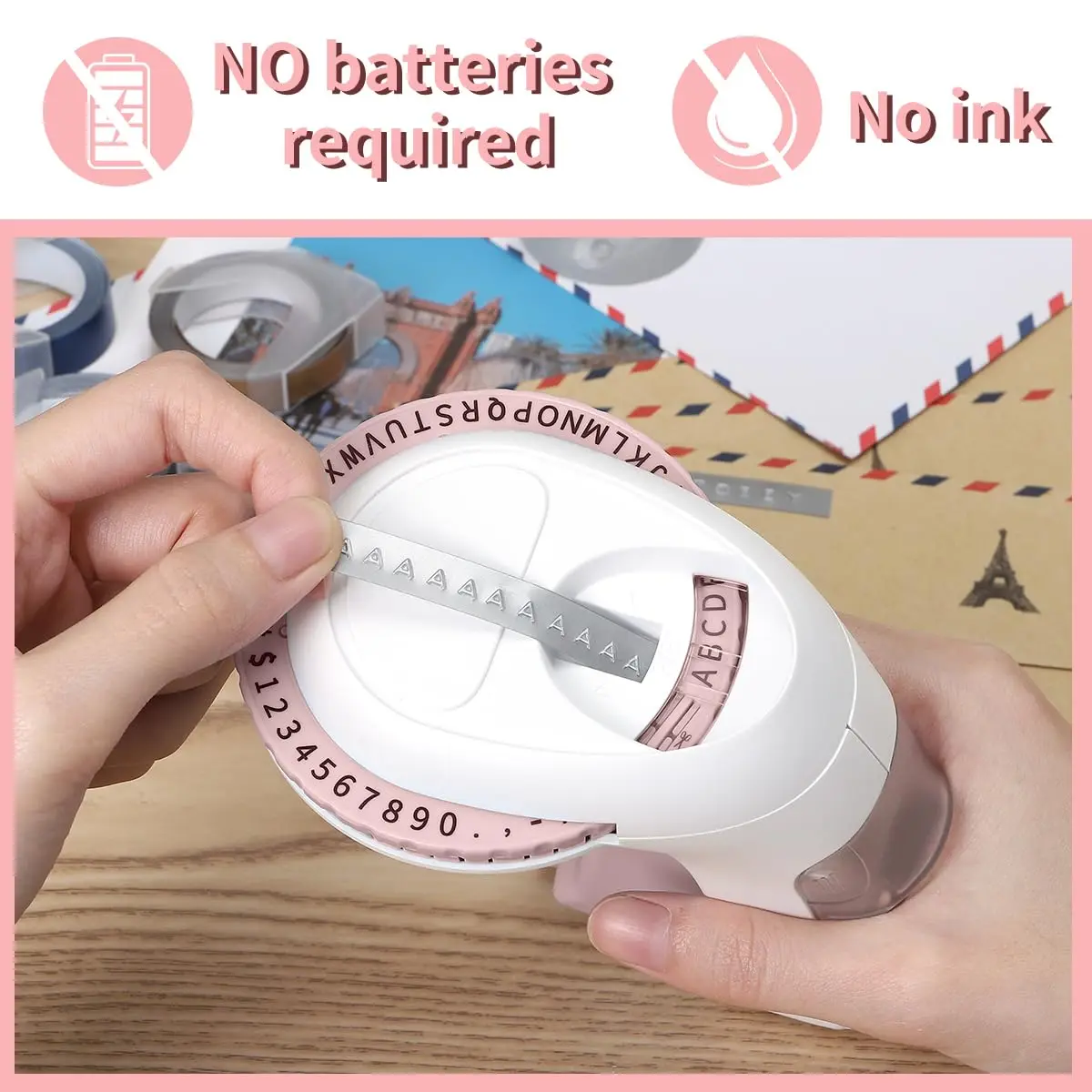 Handheld Labeling Machine 3D Embosser Label Machine Portable Lettering