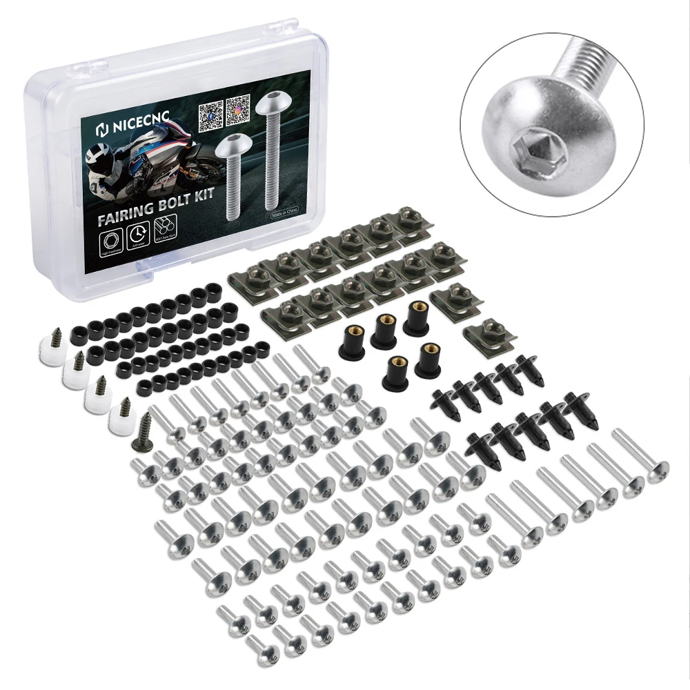 190-teiliges Motorrad-Verkleidungsschrauben-Set mit Schrauben und Muttern für Kawasaki Z1000 Z750 Z800 Z650 Ninja 250R 300 500 650 ZX10R ZX14R 6R 7R 9R – Detail 26