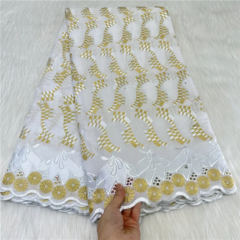 

White African Lace Fabric Swiss Voile Lace In Switzerland Embroidery Dry Fabric Swiss Lace Fabric For Sewing 5 Yards 23A68