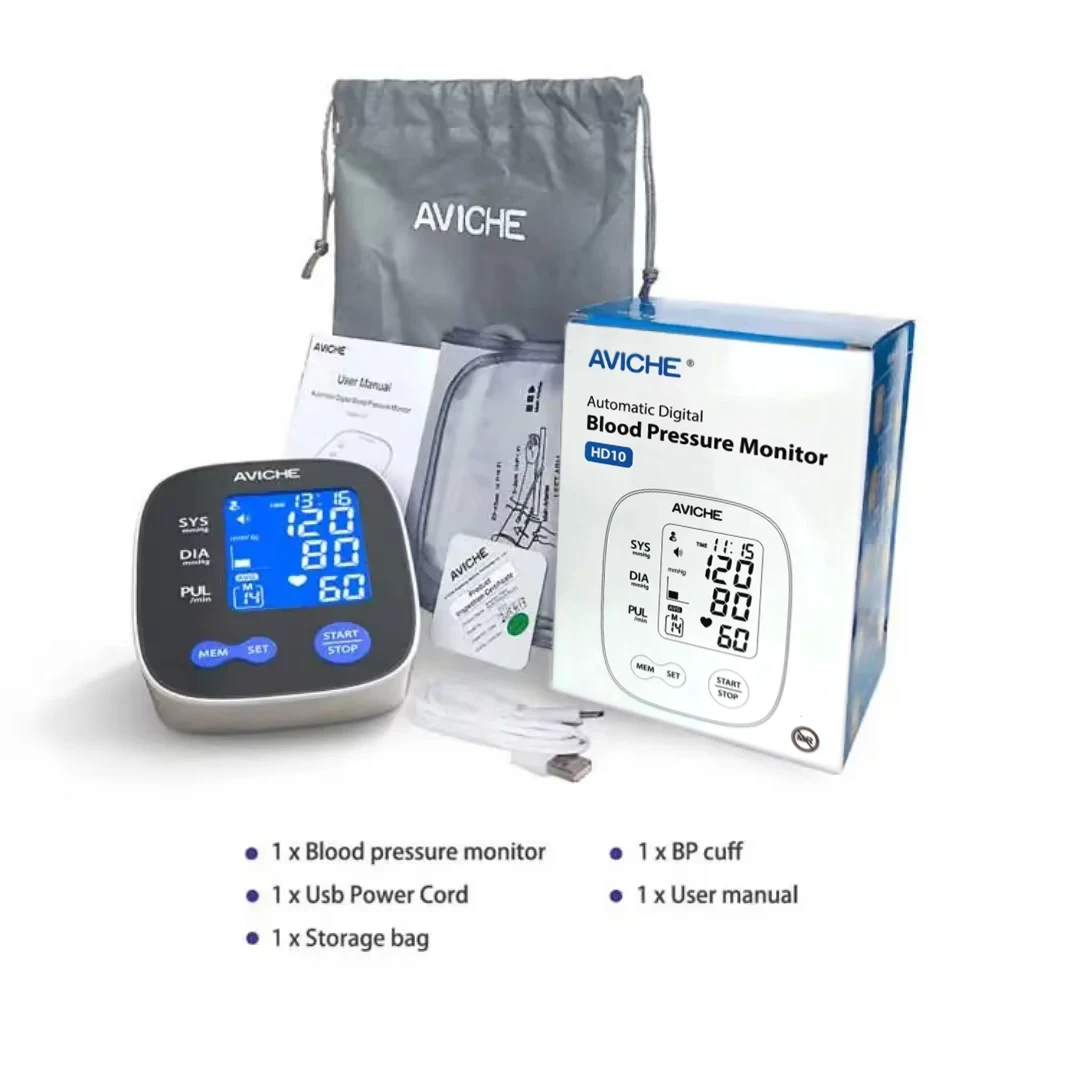 AVICHE Blood Pressure Monitor LCD Backlight Display Intelligent Voice Broadcast Blood Pressure Monitor Sleeve Length 22 to 42cm