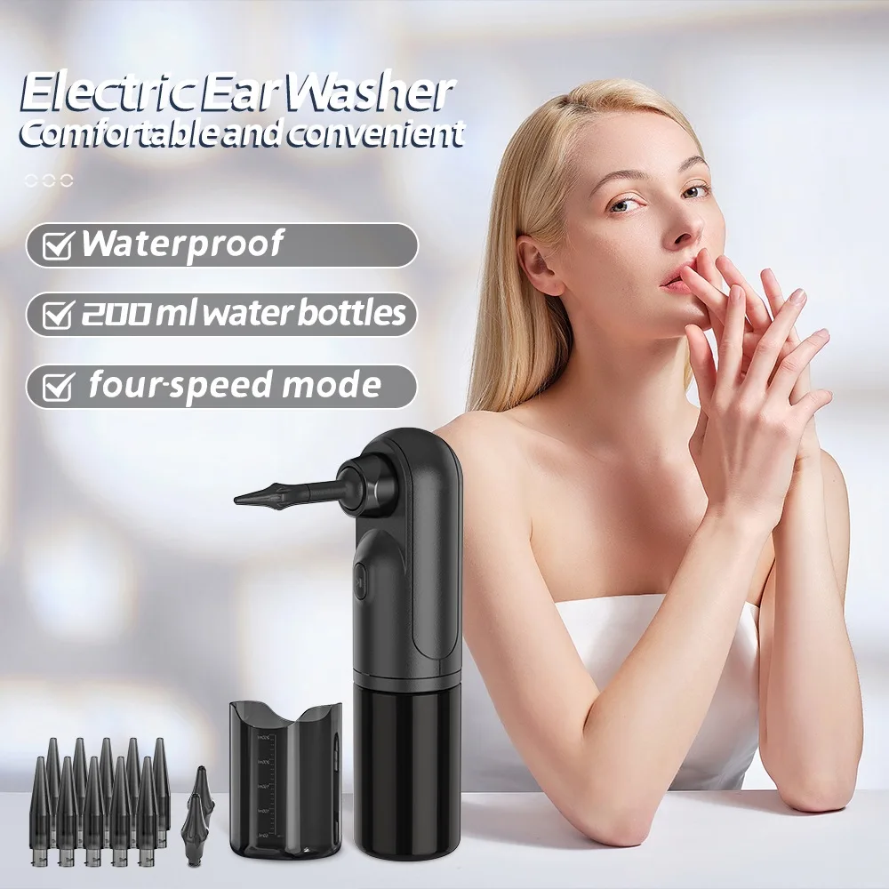 Electric Ear Cleaning Health Care Water Irrigation Automatic Earwax Remover for Adult 4 Pressure Mode Silicone Ear Washer 2