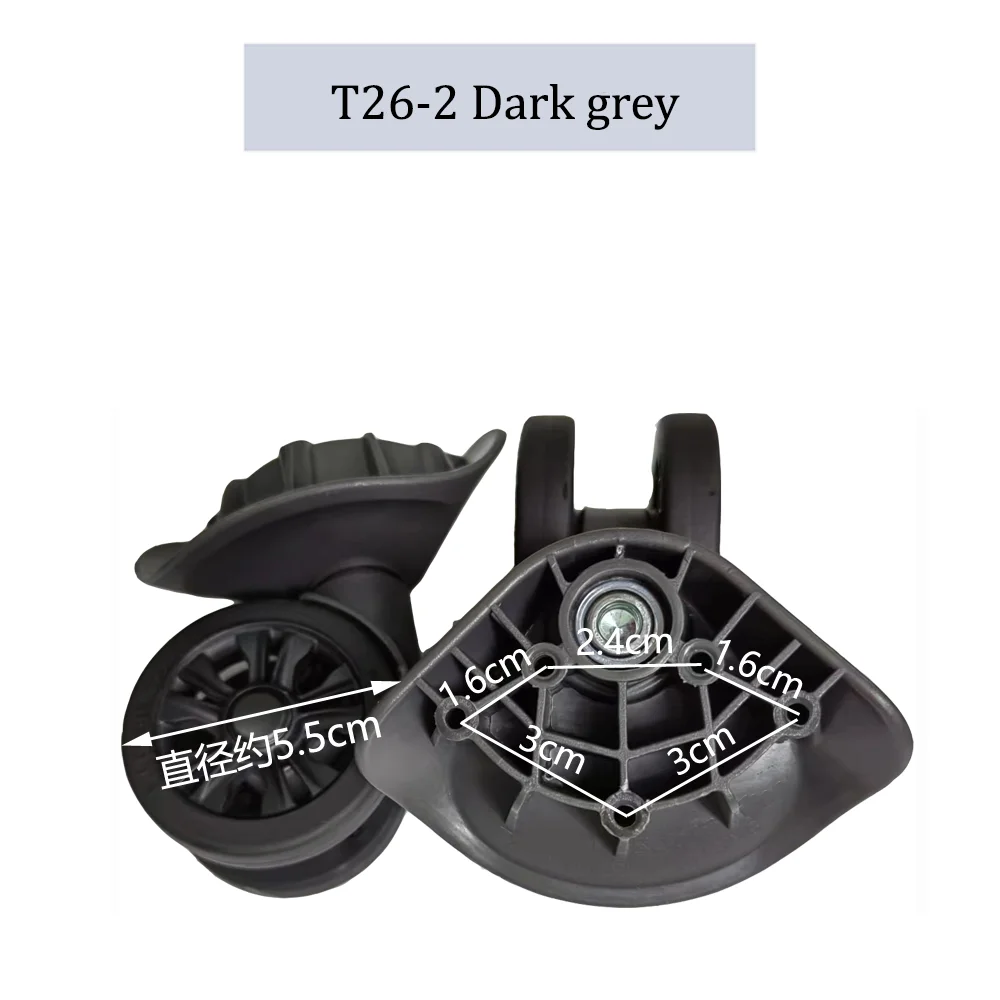 For SJTOBOL T26-2 Nylon Luggage Wheel Trolley Case Wheel Pulley Sliding Casters Universal Wheel Repair Slient Wear-resistant