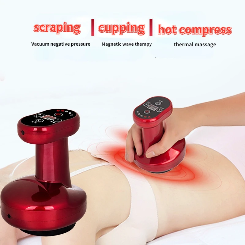 

Электрические банки для массажа, с ЖК-дисплеем, массаж скребком гуаша, EMS, присоска, ИК-подогрев, сжигание жира