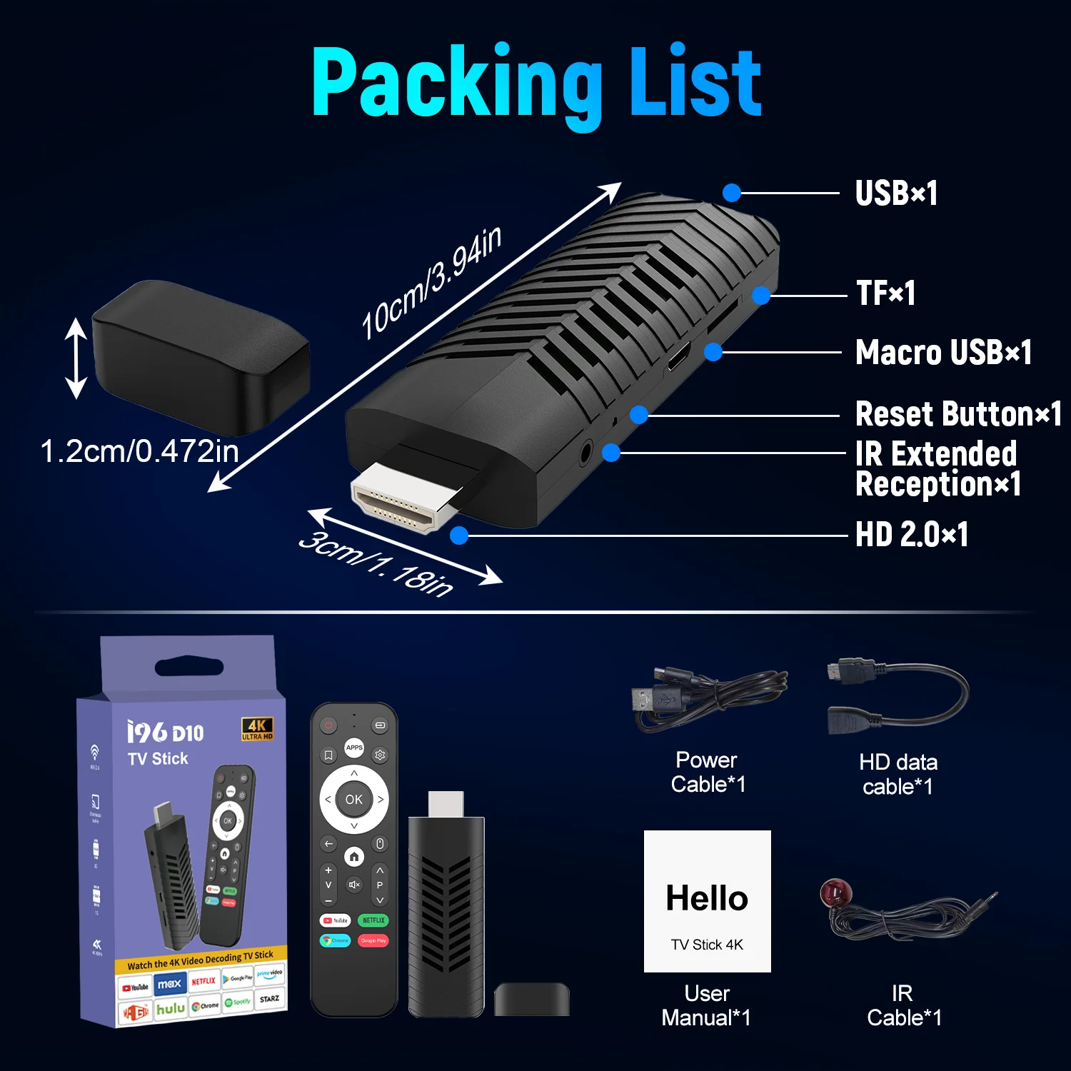 Velec 4K 4K video decoding TV Stick  Android Smart TV Box with Dual-Band WiFi Support for Netflix & YouTube on HD Smart TVs