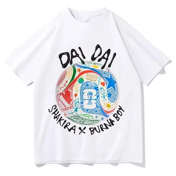 2026 Shakira DAI DAI T-shirt Unisex Fashion Casual Tour Shirts Men Women Y2K Aesthetic Hip Hop T-shirts Aesthetic Streetwear Top