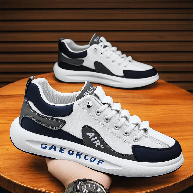 

High Quality Men's Shoes Fashion Thick Soled Sneakers New Leather Casual Shoes for Men Platform Vulcanized Shoes Tenis Masculino