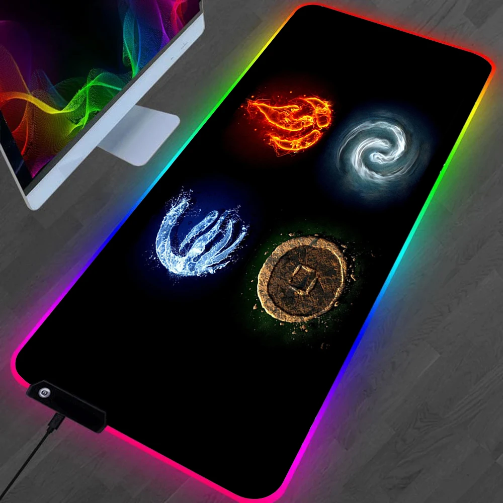 

Avatar The Last Airbender LED Gaming Mousepads Large Desk Mat PC Gamer XL Mousepad RGB Mouse Pad Luminous Mouse Mice Mat