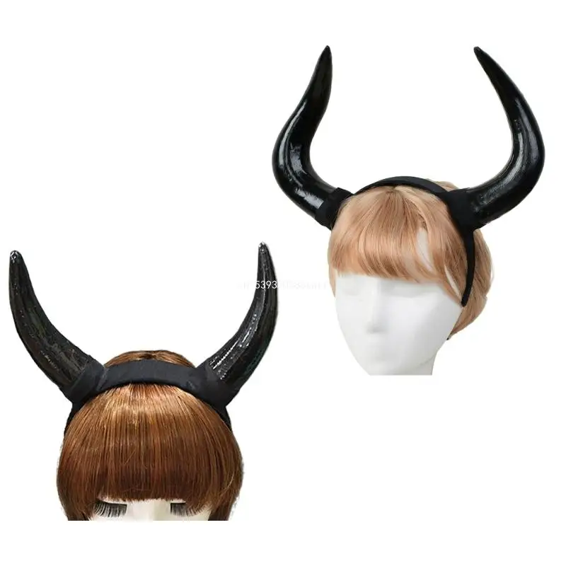 

Обруч для волос с рогом дьявола на Хэллоуин, Рождественский головной убор, обруч для средневекового костюма, Прямая поставка