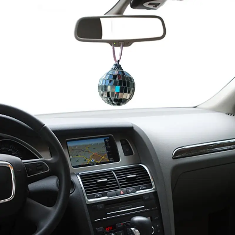 

Mirror Disco Balls Disco Ball Rear View Mirror Hanger Bling Car Accessories Disco Ball Decor For Home Stage Props Party Favors